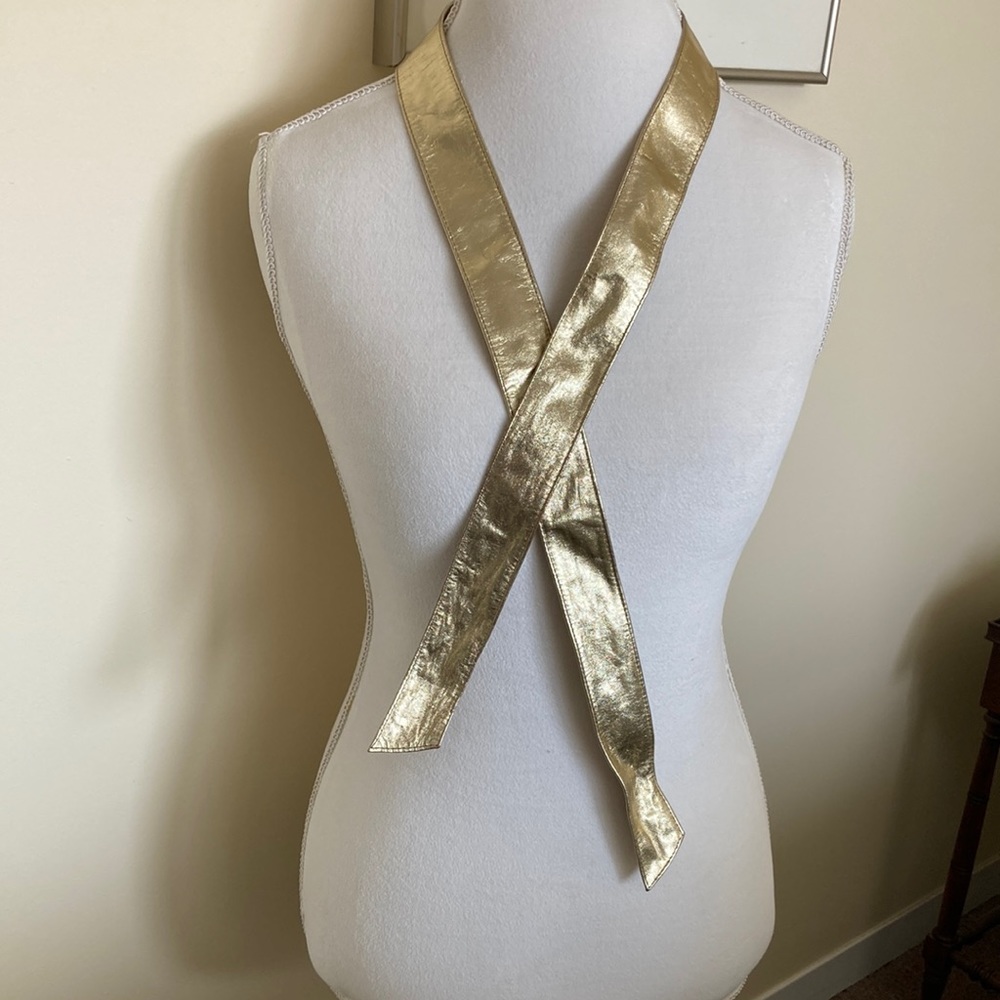 Gold leather belt
